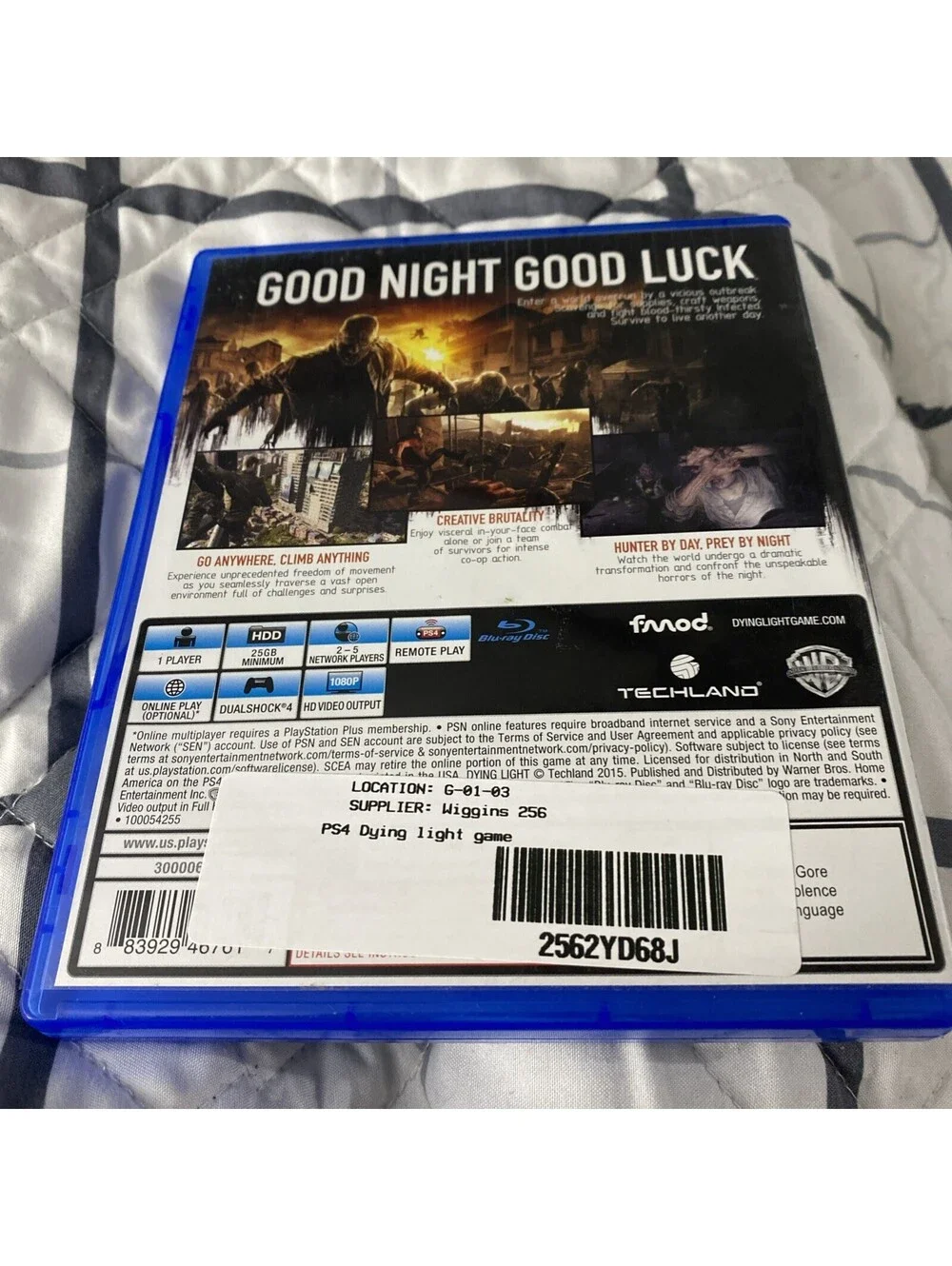 DYING LIGHT PS4 PLAYSTATION 4 GAME PLAY STATION FOUR DISC CASE SONY NES HQ